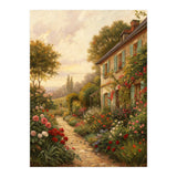 Idyllic Sunlit Cottage Garden Oil Painting (Print Only) thumbnail