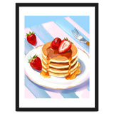 Handpainted Pancakes and Strawberries oil painting thumbnail