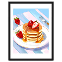 Handpainted Pancakes and Strawberries oil painting