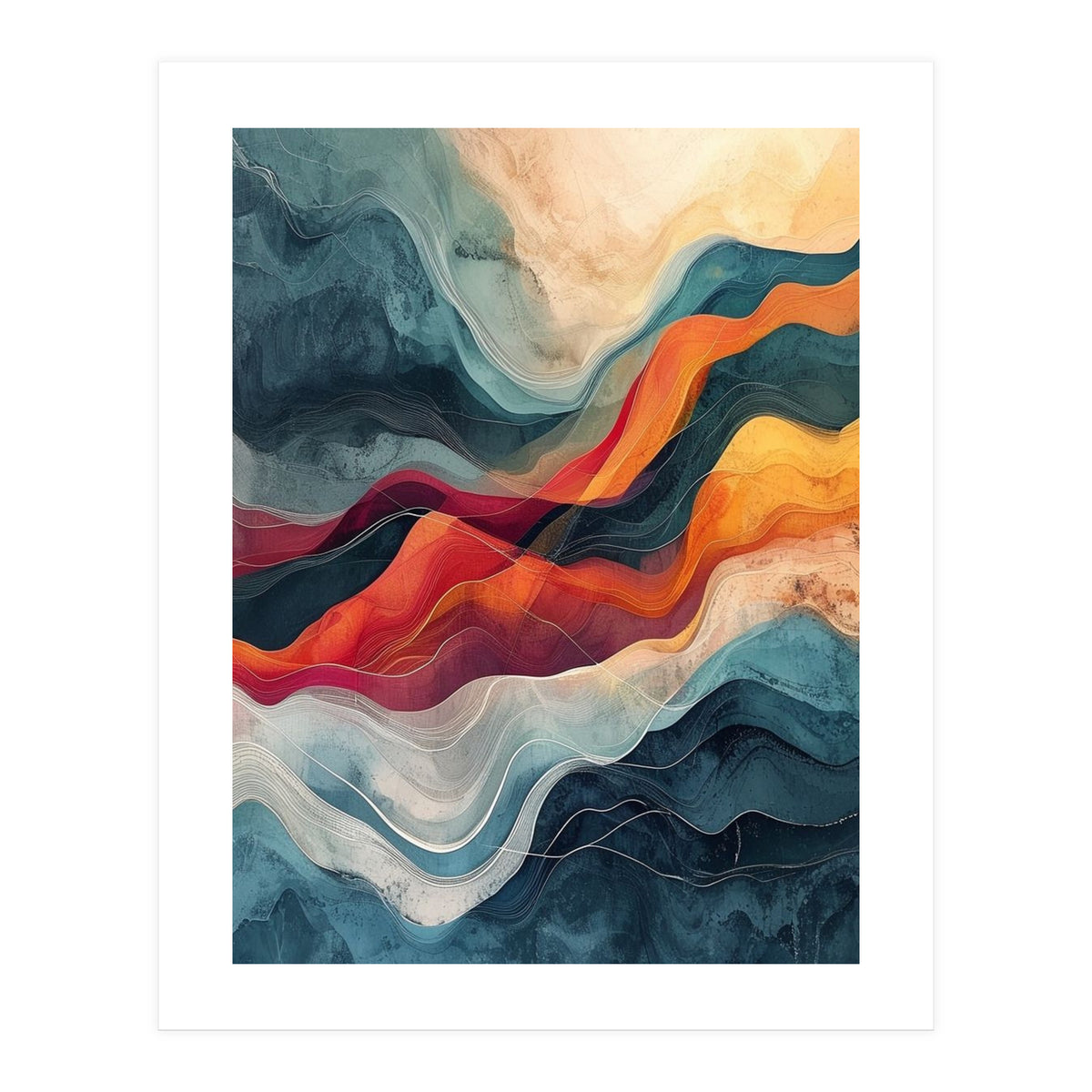 Abstract Flowing Mountain Landscape (Print Only)