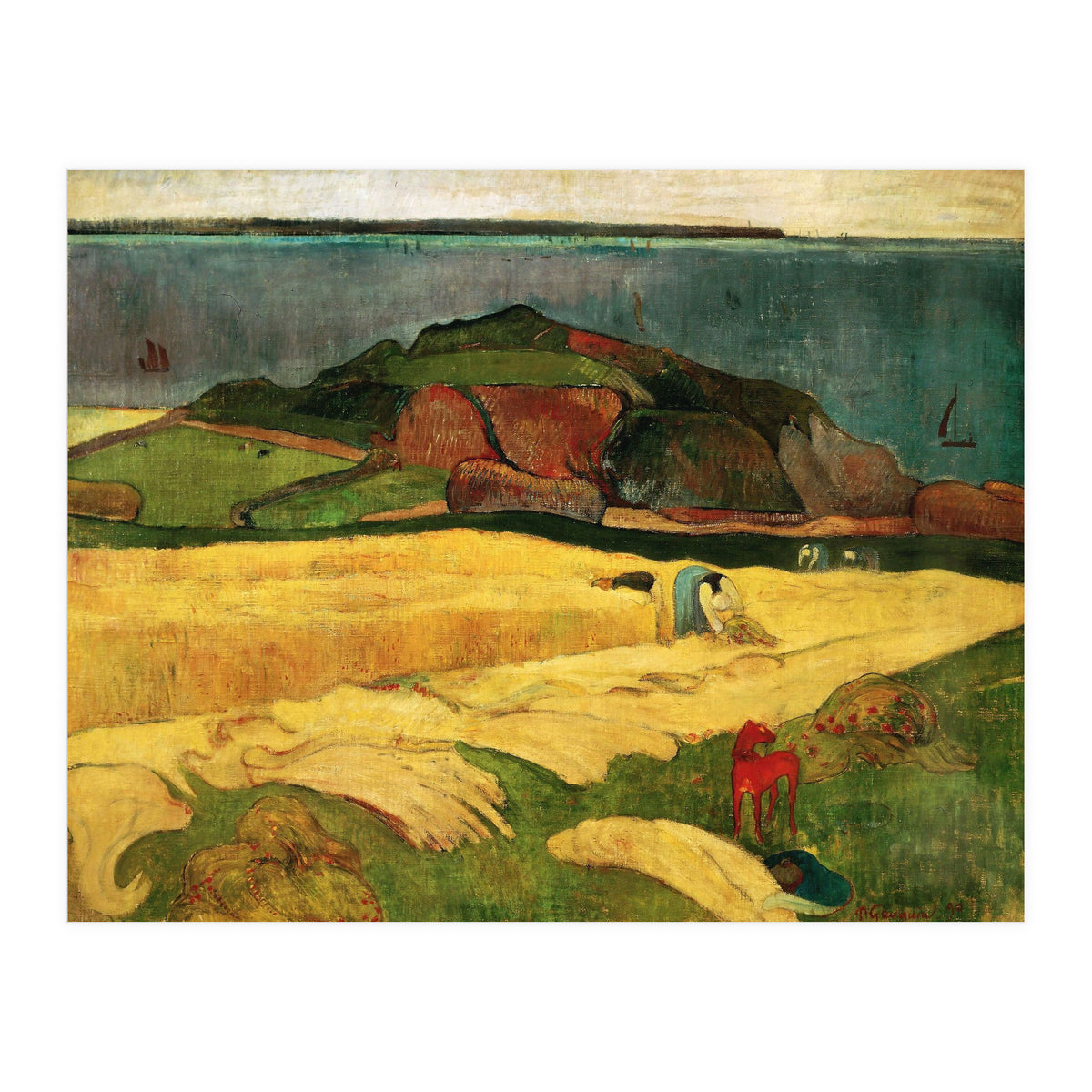 Paul Gauguin / 'Seaside Harvest', 1890, Oil on canvas, 92 × 73 cm. (Print Only)