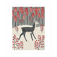 Fawn in a Winter Landscape (Print Only)