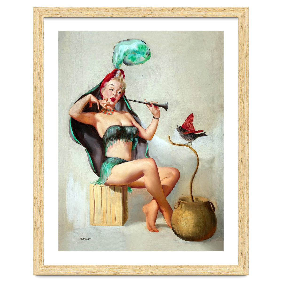 Pinup Sexy Girl Performing A Trick