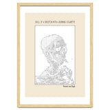 Skull Of A Skeleton With A Burning Cigarette Vincent Van Gogh Ascii Art thumbnail