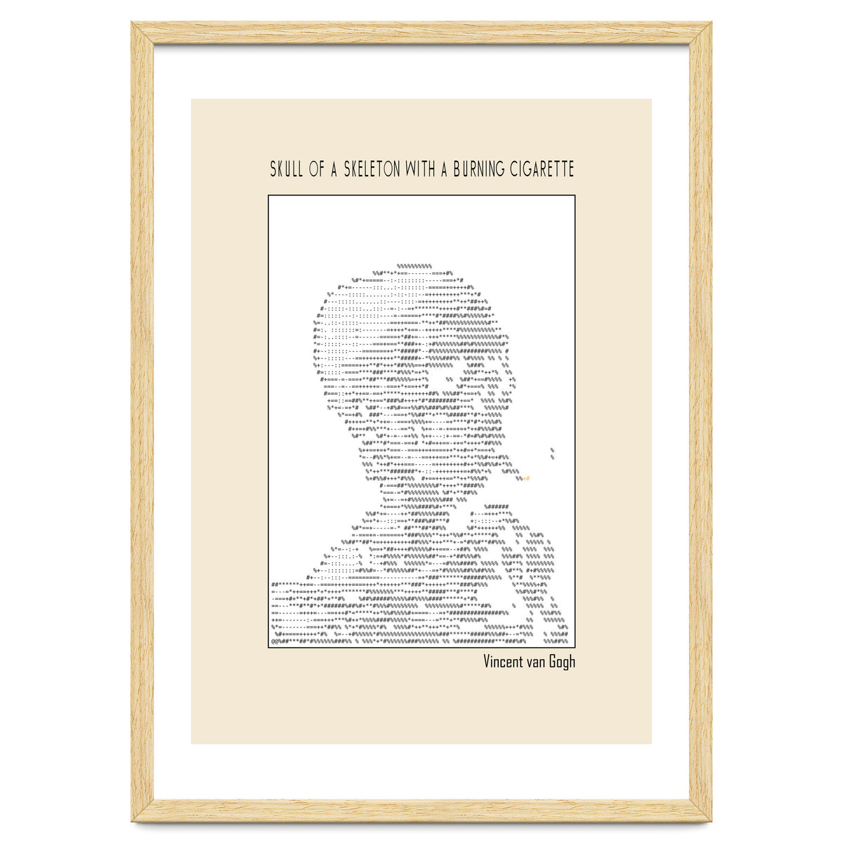 Skull Of A Skeleton With A Burning Cigarette Vincent Van Gogh Ascii Art