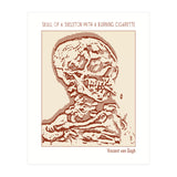 Skull Of A Skeleton With A Burning Cigarette (Print Only) thumbnail