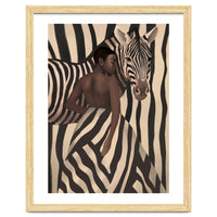 Woman And Zebra In Bold Stripes