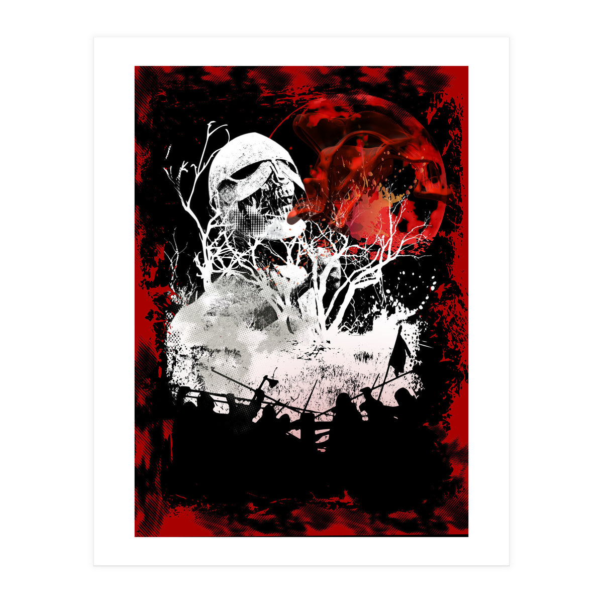 Viking Grinning Skull (Print Only)