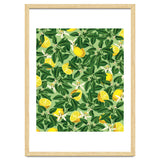 Lemonade Garden, Green Fresh Lemon Botanical Illustration, Vibrant Summer Tropical Fruit Nature thumbnail