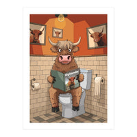 Highland Cow On The Toilet (Print Only)