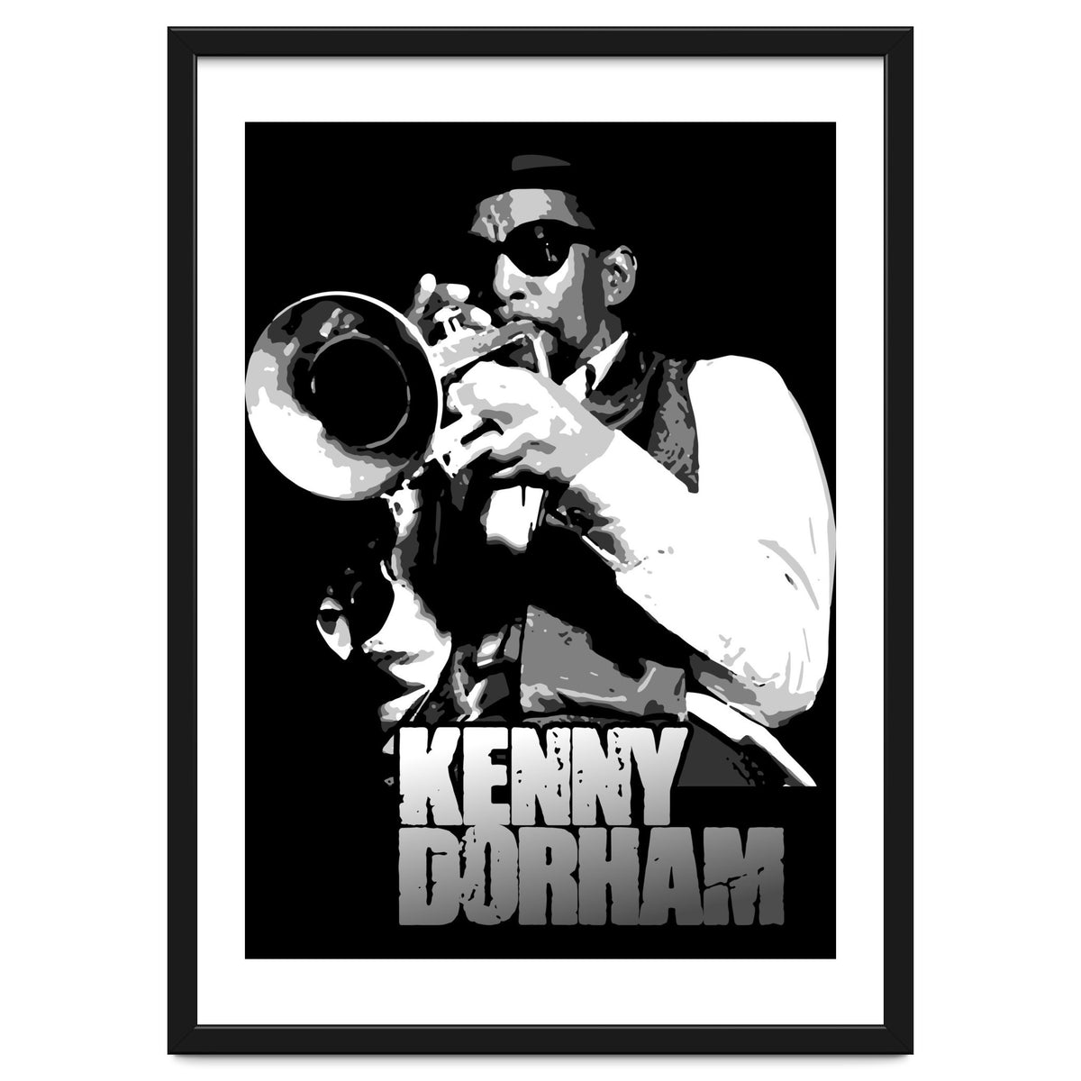 Kenny Dorham Jazz Trumpeter in Grayscale