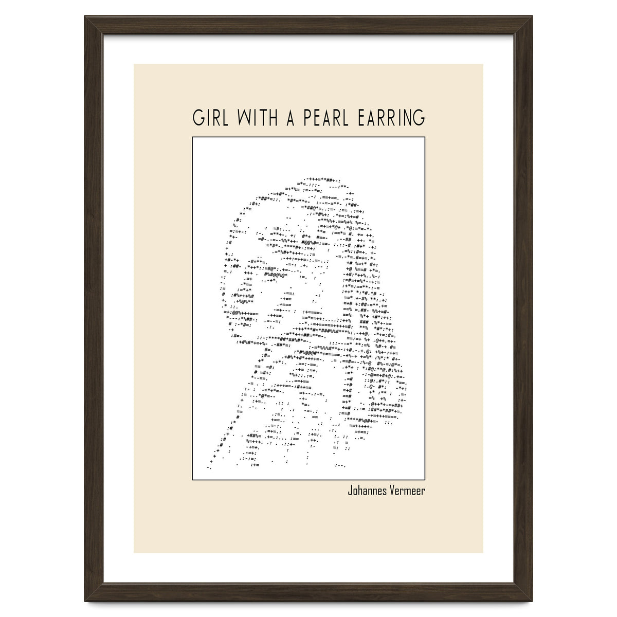 Girl With A Pearl Earring Johannes Vermeer Ascii Art