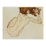 Kauernder Rueckenakt - Crouching nude,back view,1917. Gouache and pencil, 29,5 x 45 cm. (Print Only) thumbnail