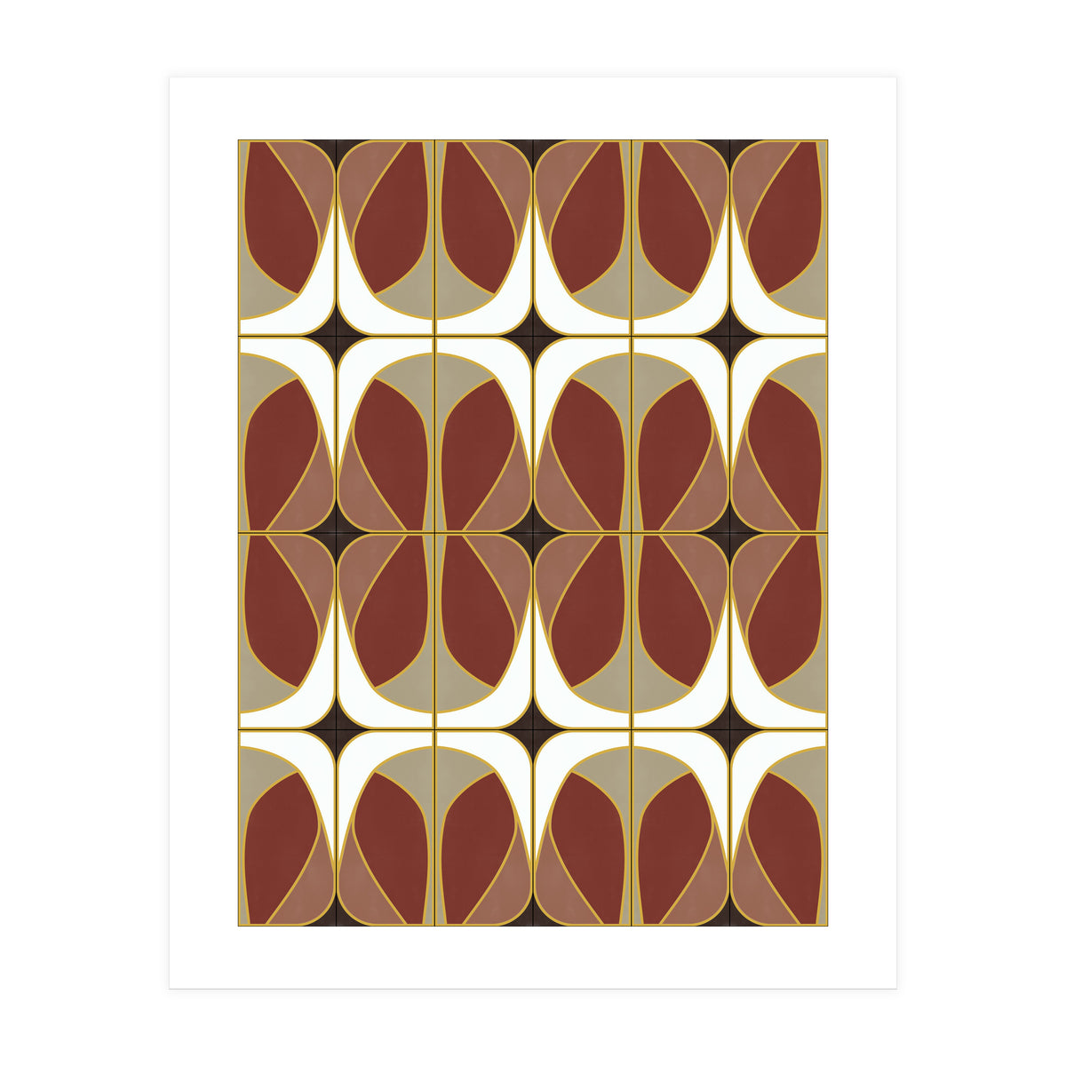 Umber Nouveau Tiles (Print Only)