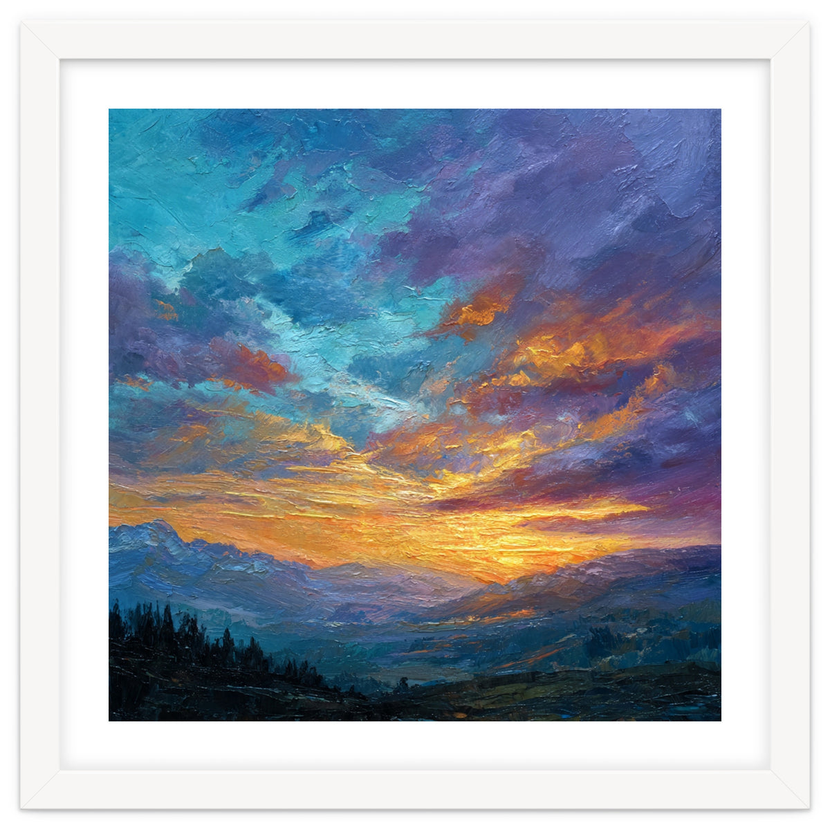 Ethereal Alpine Sunset Over Distant Peaks