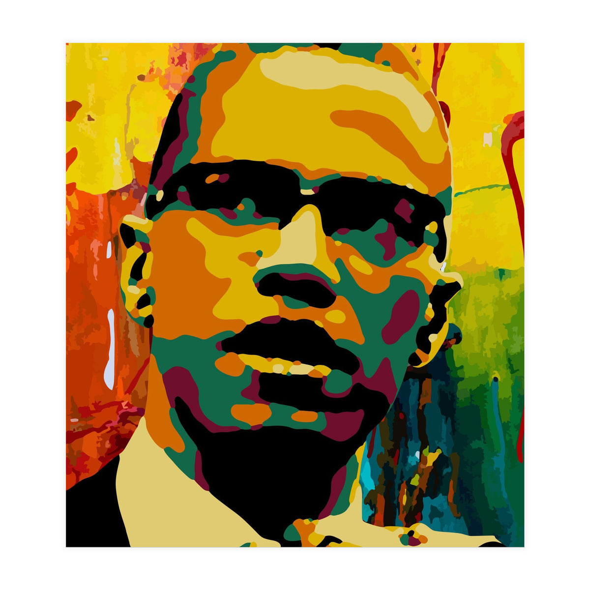 Malcolm X Colorful Abstract Art 2 (Print Only)