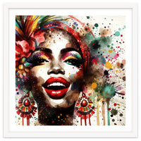 Brazilian Carnival Watercolor Portrait