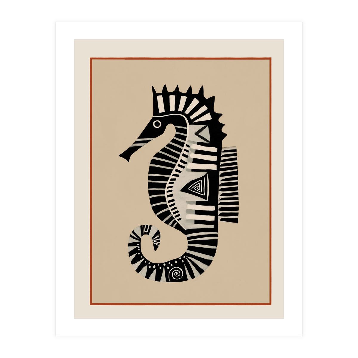 Striped Seahorse II (Print Only)