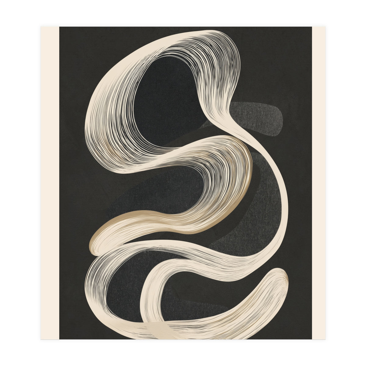Monochrome Flow Abstract Line Movement (Print Only)