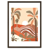 Epiphany, Pastel Rustic Sunrise Sunset, Bohemian Nature Landscape Illustration, Mountains Adventure Palm Trees thumbnail