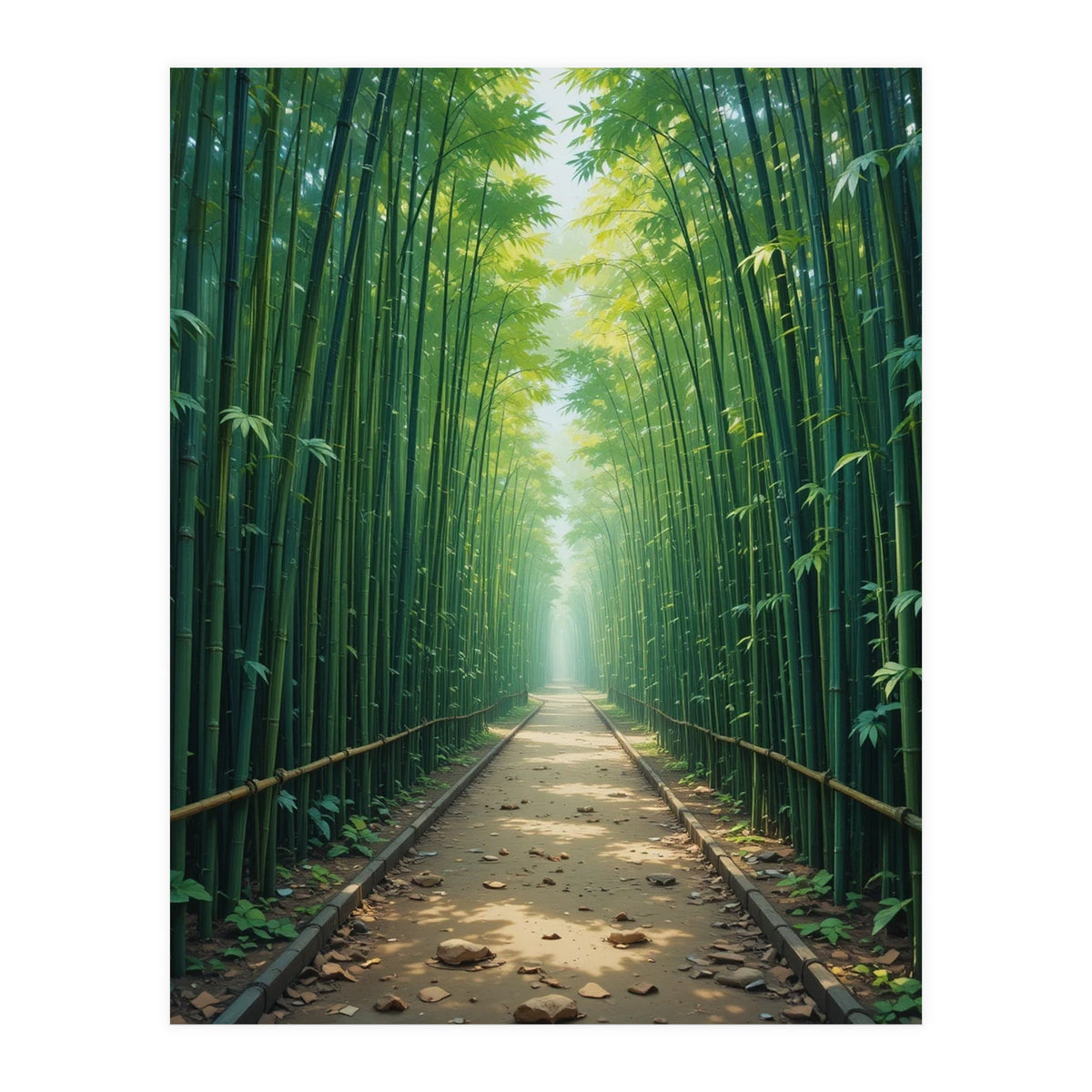 The Emerald Path: A Sun-Drenched Journey (Print Only)