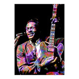 Chuck Berry Rock and Roll Guitarist Colorful (Print Only) thumbnail