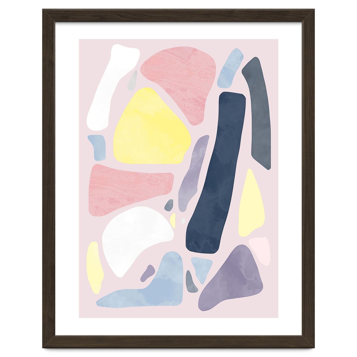 Organic Rustic Abstract Shapes Pastel I