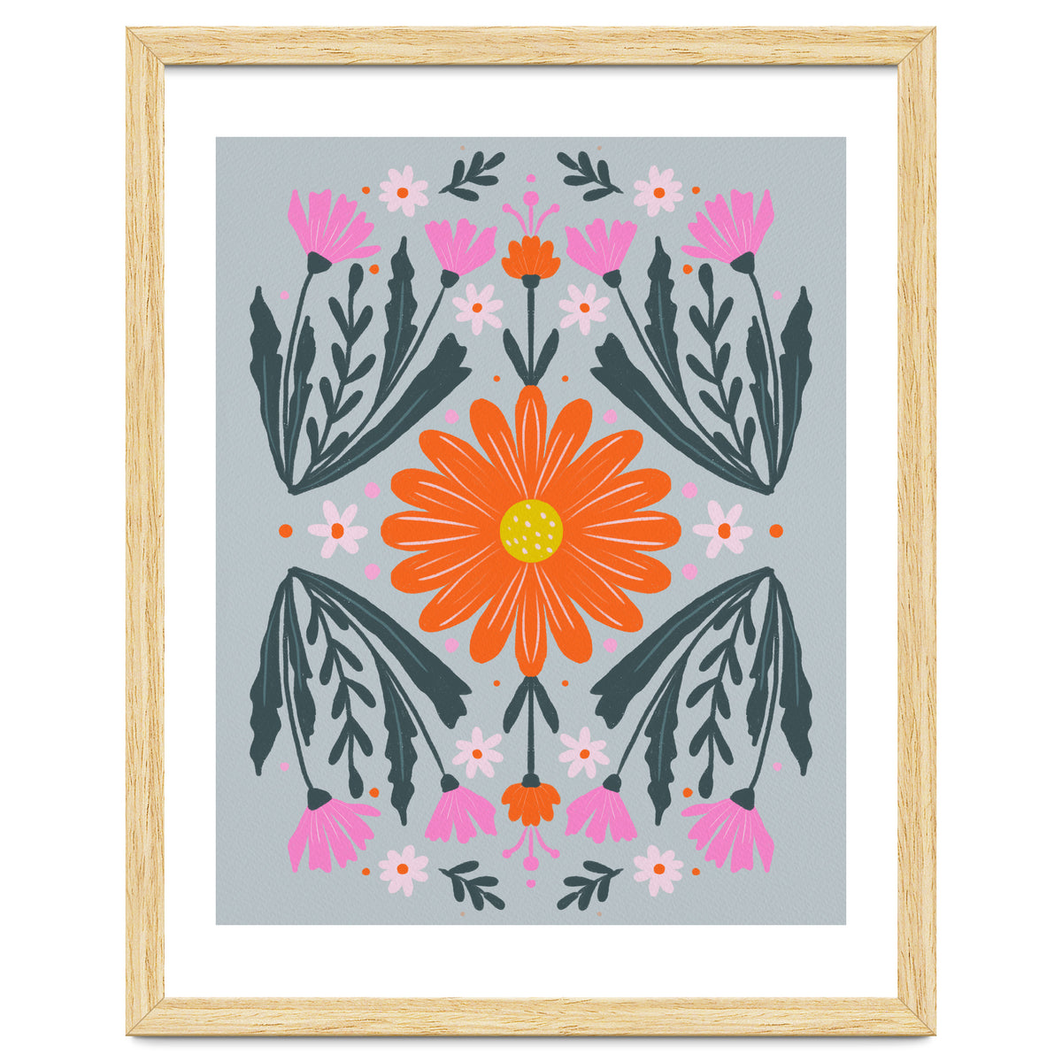 Orange Flower with pink buds