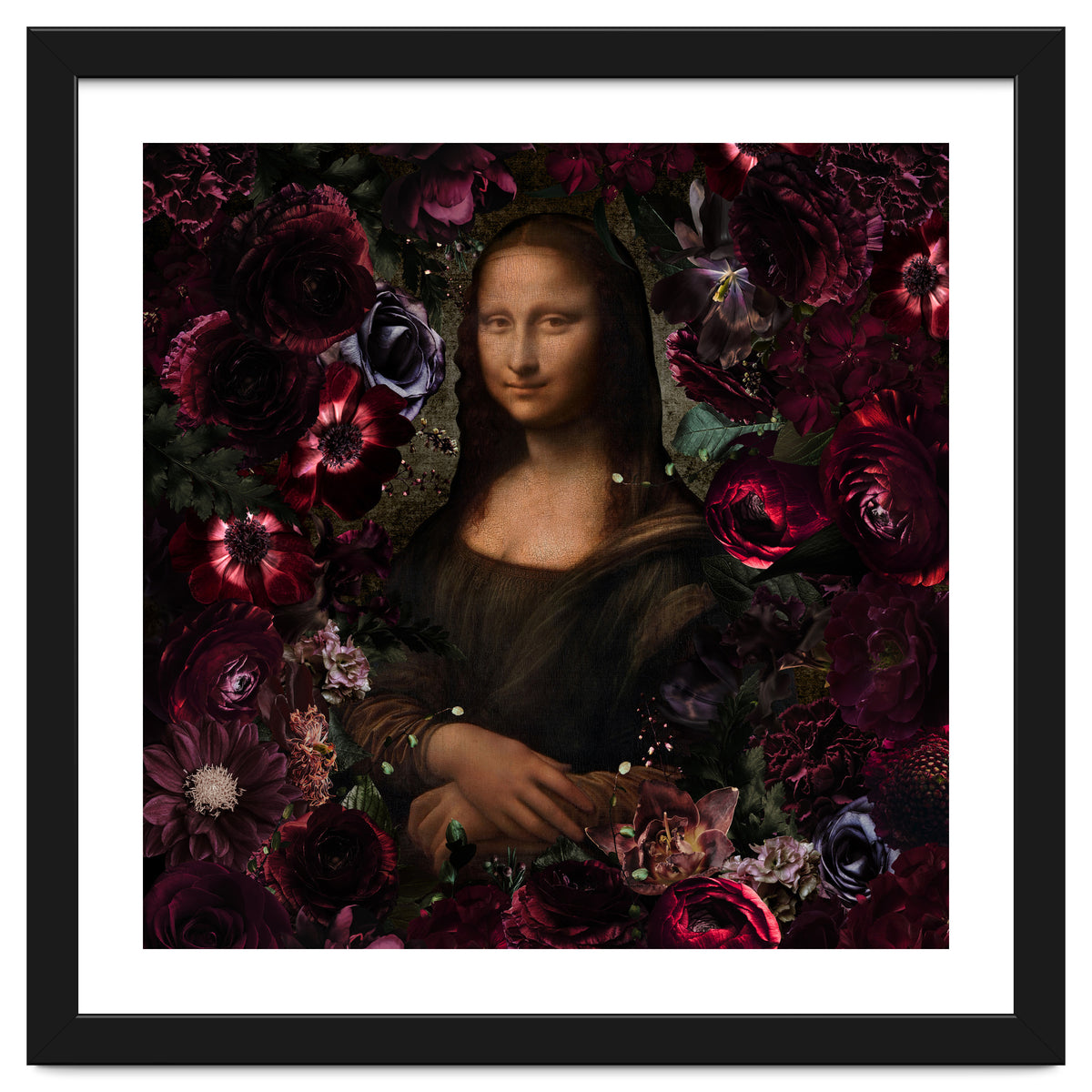 Mona Lisa And Dark Flowers