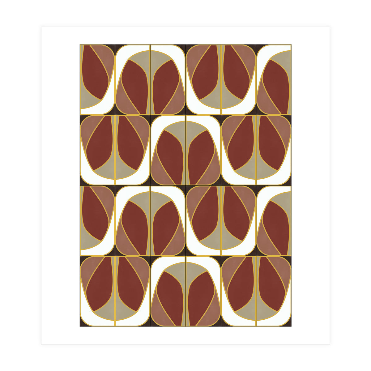 Umber Deco Mixed Tiles (Print Only)