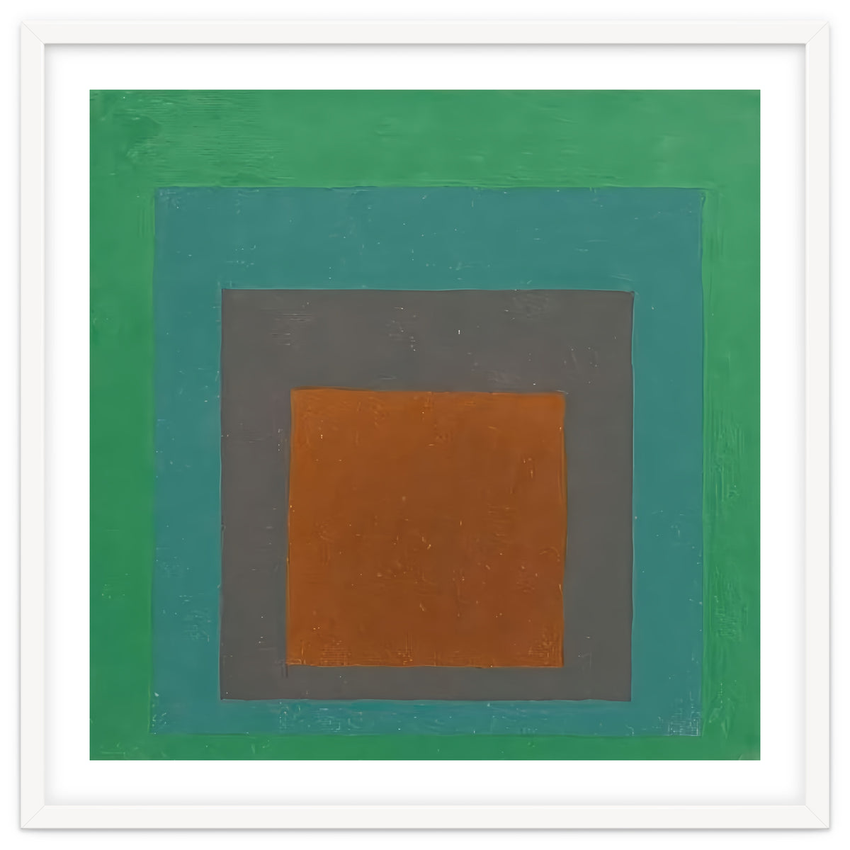 JOSEF ALBERS - HOMAGE TO THE SQUARE GREY BROWN GREEN