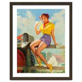 Pinup Girl On A Fence Showing A Love Letter thumbnail
