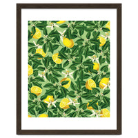 Lemonade Garden, Green Fresh Lemon Botanical Illustration, Vibrant Summer Tropical Fruit Nature