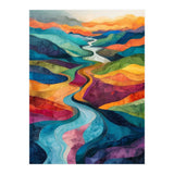 Colorful Abstract River Valley Landscape Art (Print Only) thumbnail