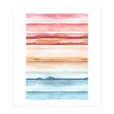 Watercolour Abstract Stripes Red Blue (Print Only) thumbnail