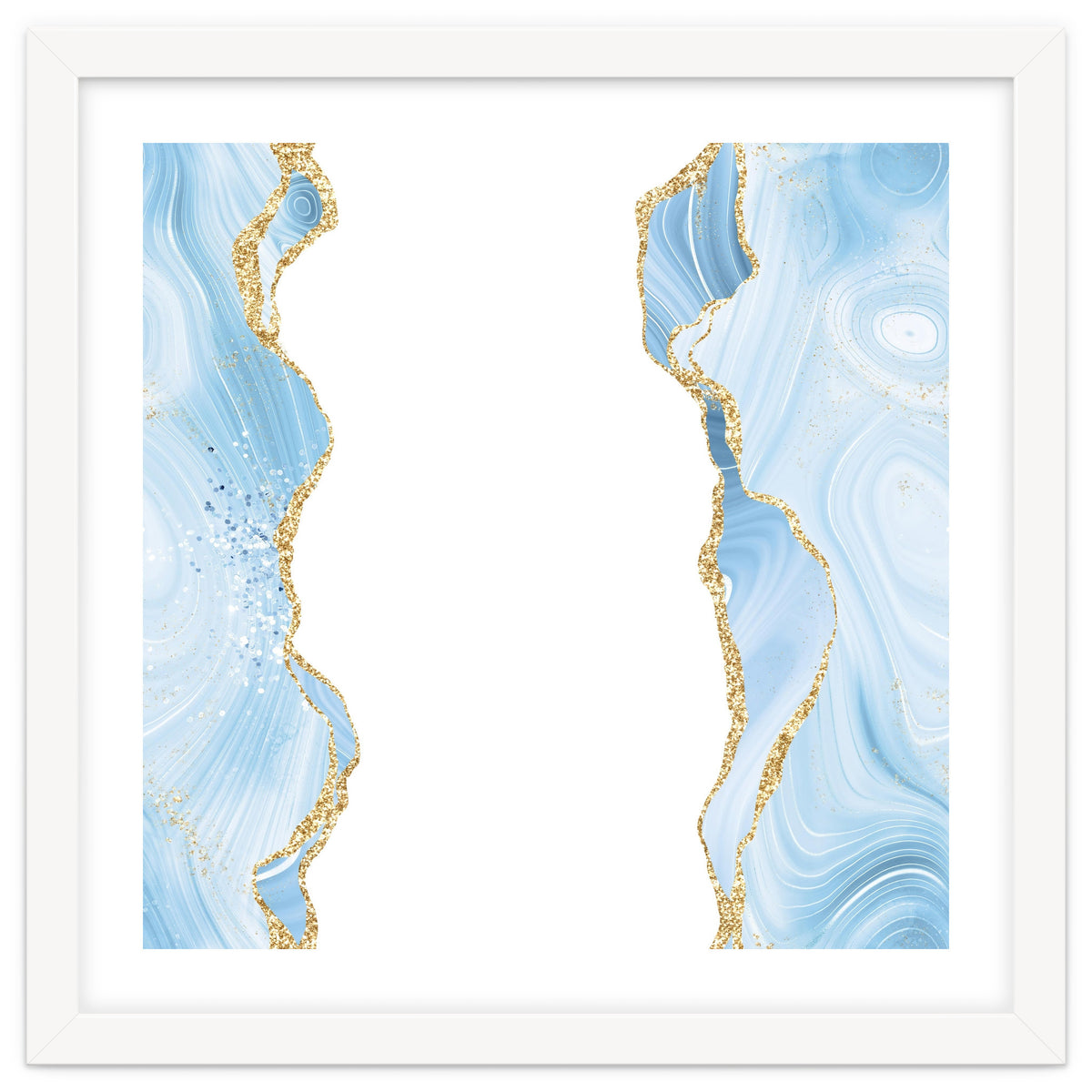 Blue & Gold Glitter Agate Texture 08