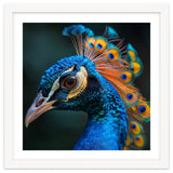 Peacock Bird Portrait Detailed Feathers Vibrant Colors thumbnail