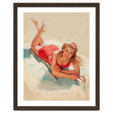 Pinup Girl Posing On A Beach thumbnail