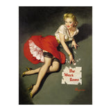 Pinup Sexy Girl Posing In Red Dress (Print Only) thumbnail