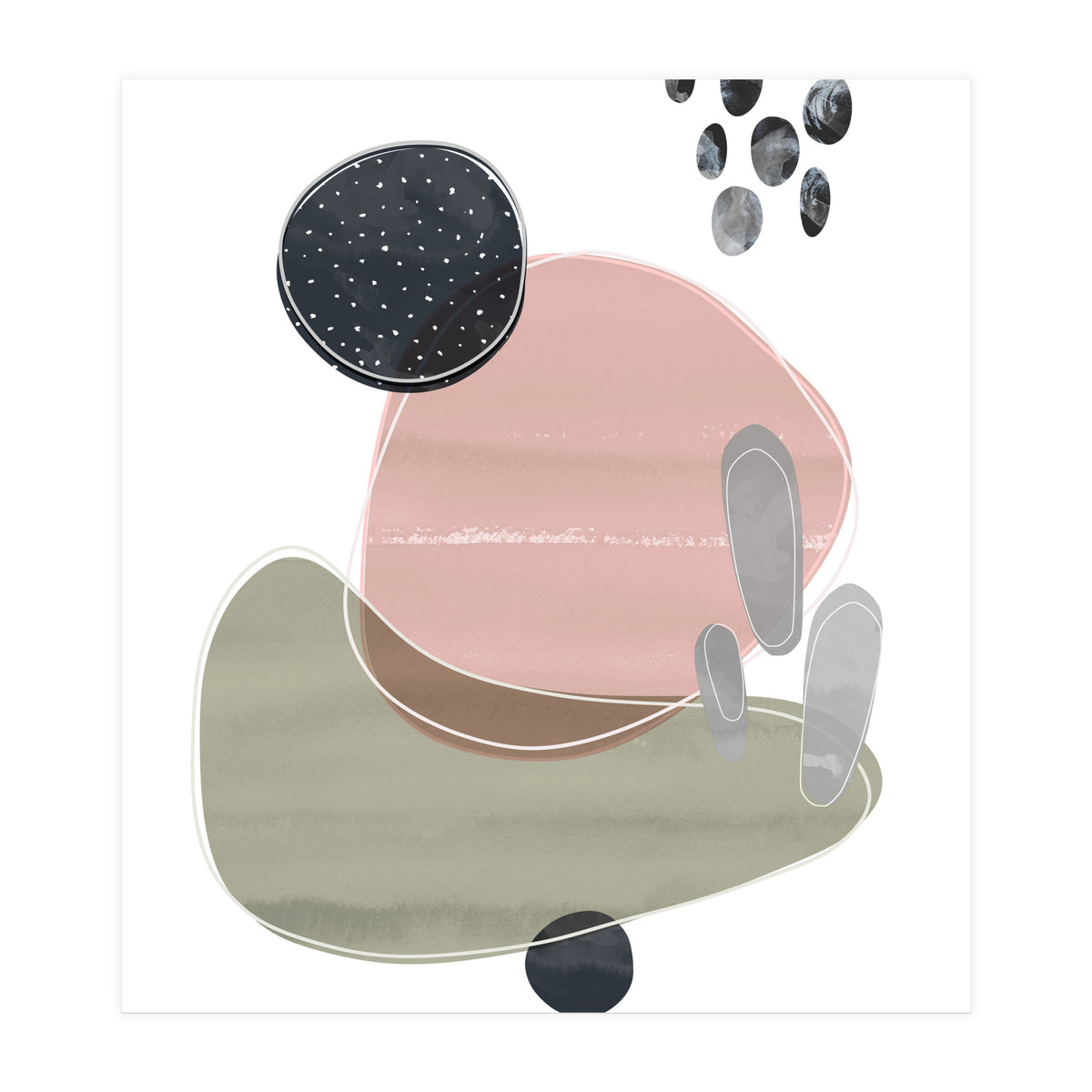 Bold Organic Shapes Pink (Print Only)