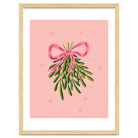 Mistletoe And Pink Bow