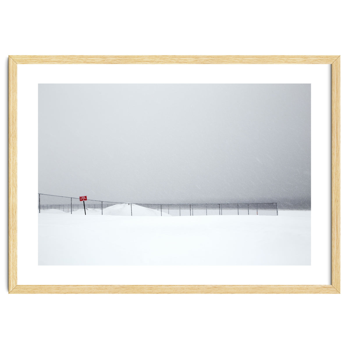 Fence in the winter seascape