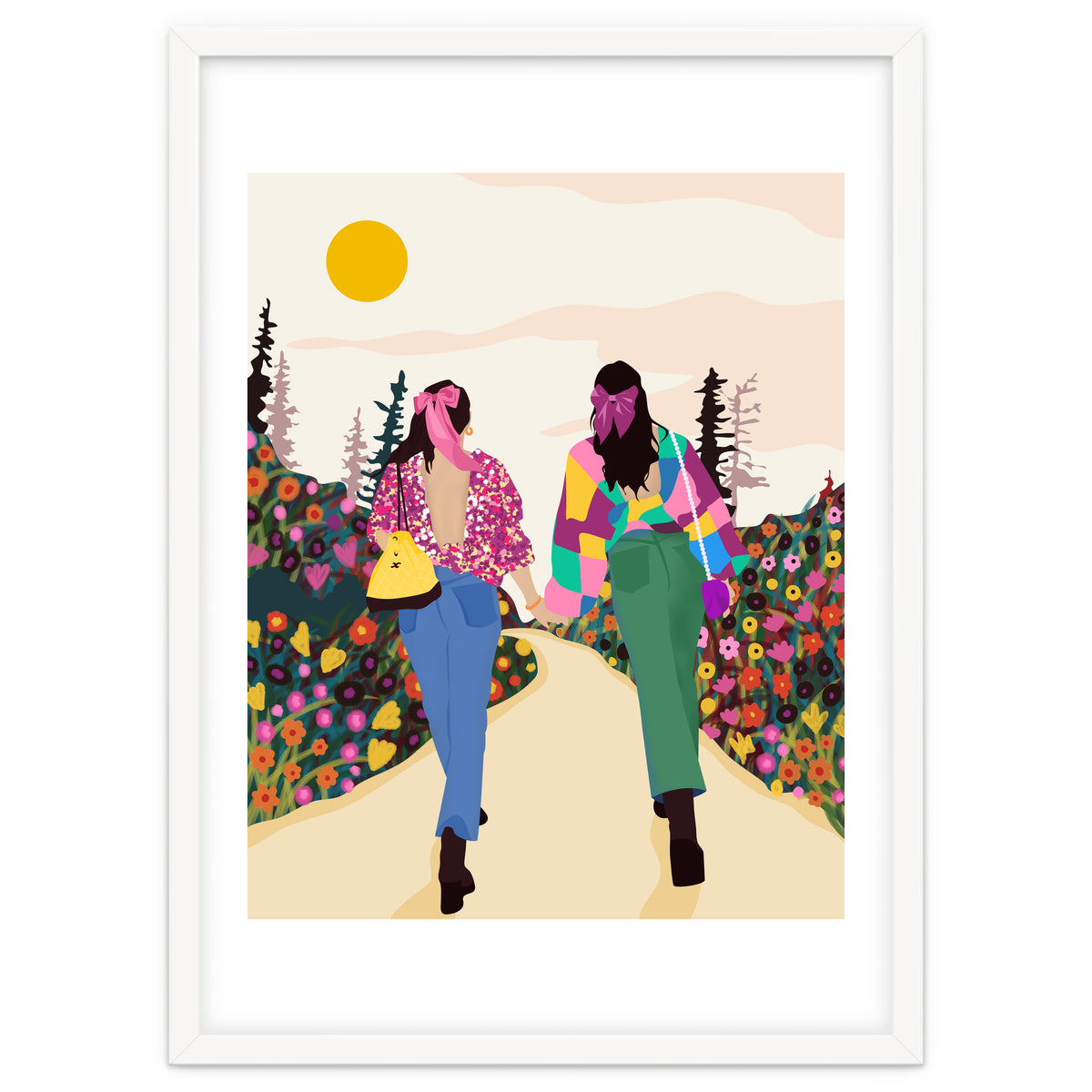 Besties, Best Friends Friendship Fashion, Girl Power Empower Bohemian Travel Companion Soulmates Gift