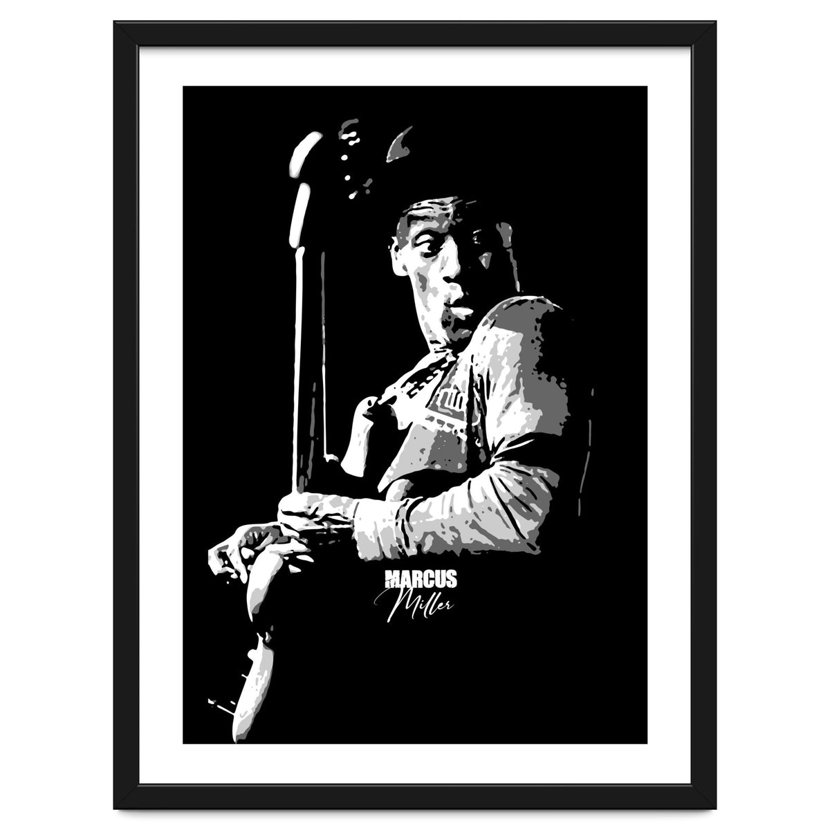 Marcus Miller American Music Legend in Grayscale