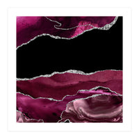 Burgundy & Silver Agate Texture 02 (Print Only)