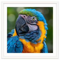 Close Up Blue And Yellow Macaw Parrot Face
