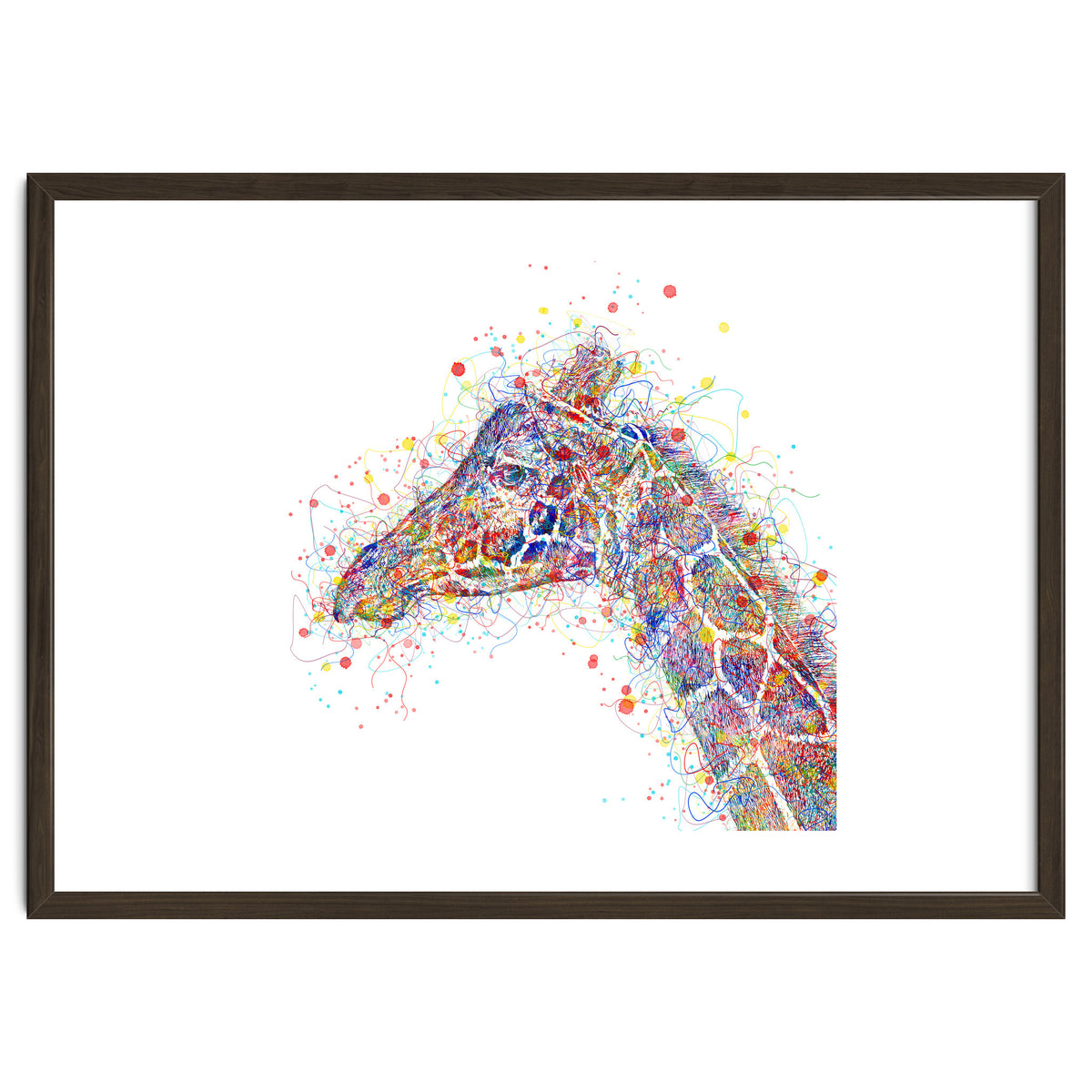 giraffe watercolor lines