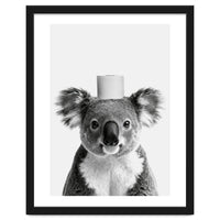 Koala, Toilet Paper Crown, Cute Animal Bathroom Art