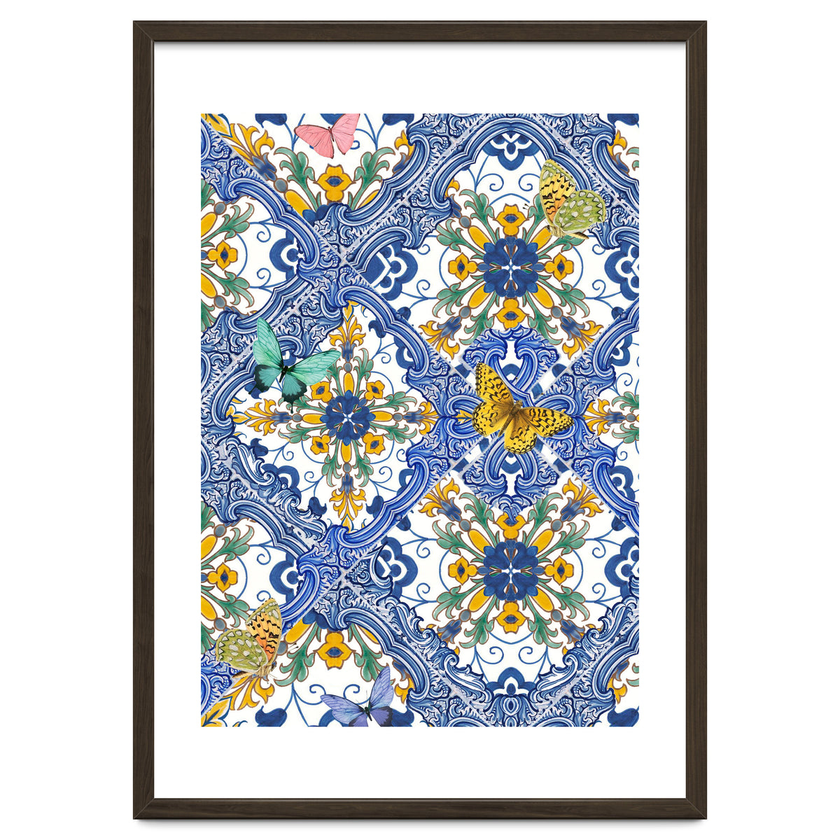 Sicilian Italian Tiles Butterflies And Flowers