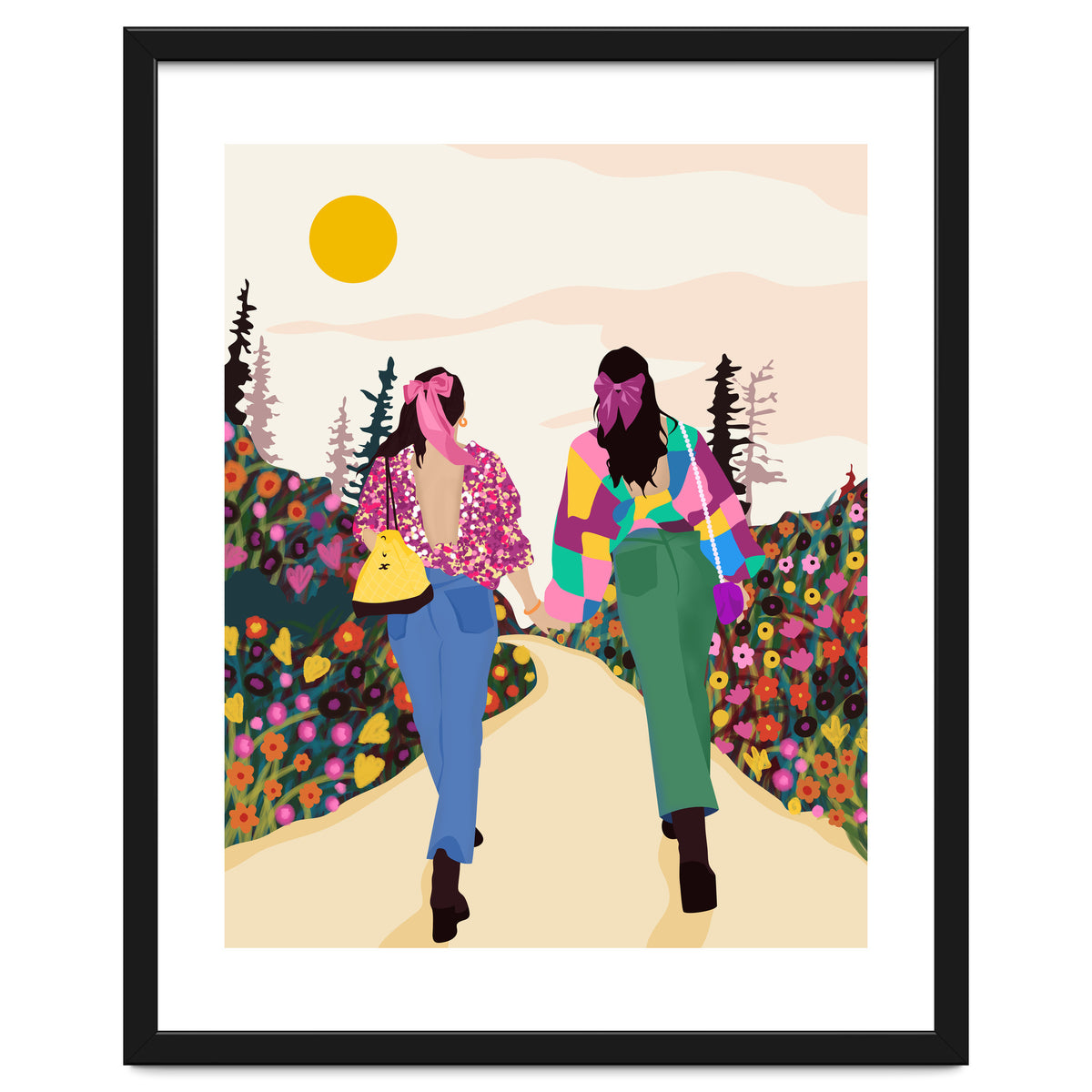 Besties, Best Friends Friendship Fashion, Girl Power Empower Bohemian Travel Companion Soulmates Gift